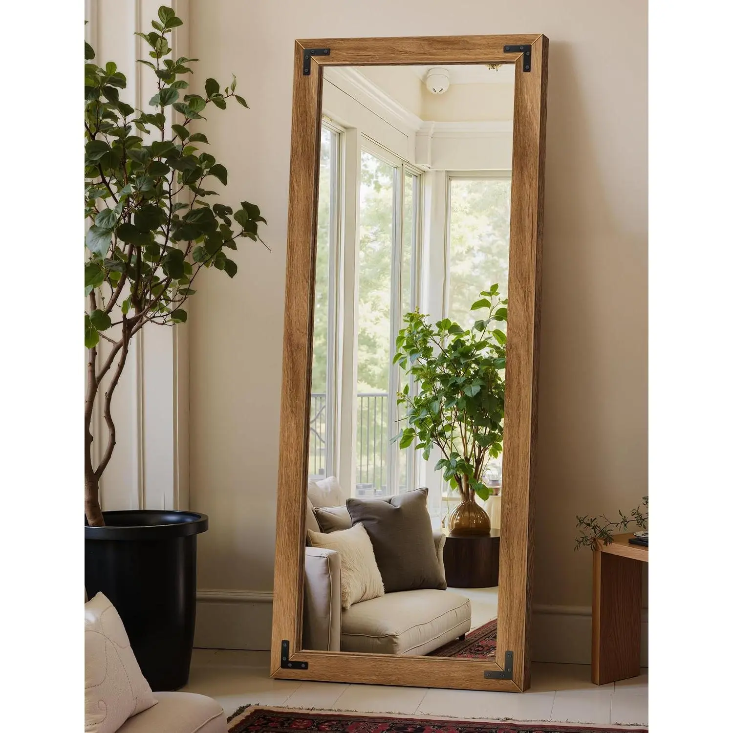 Framed Full Length Mirror for Wall, 56"X22" Floor Standing  Mirror | Solid  Frame,  Shatterproof Glass,  or Leaning Mirror for Bedroom, Living Room, & Entryway