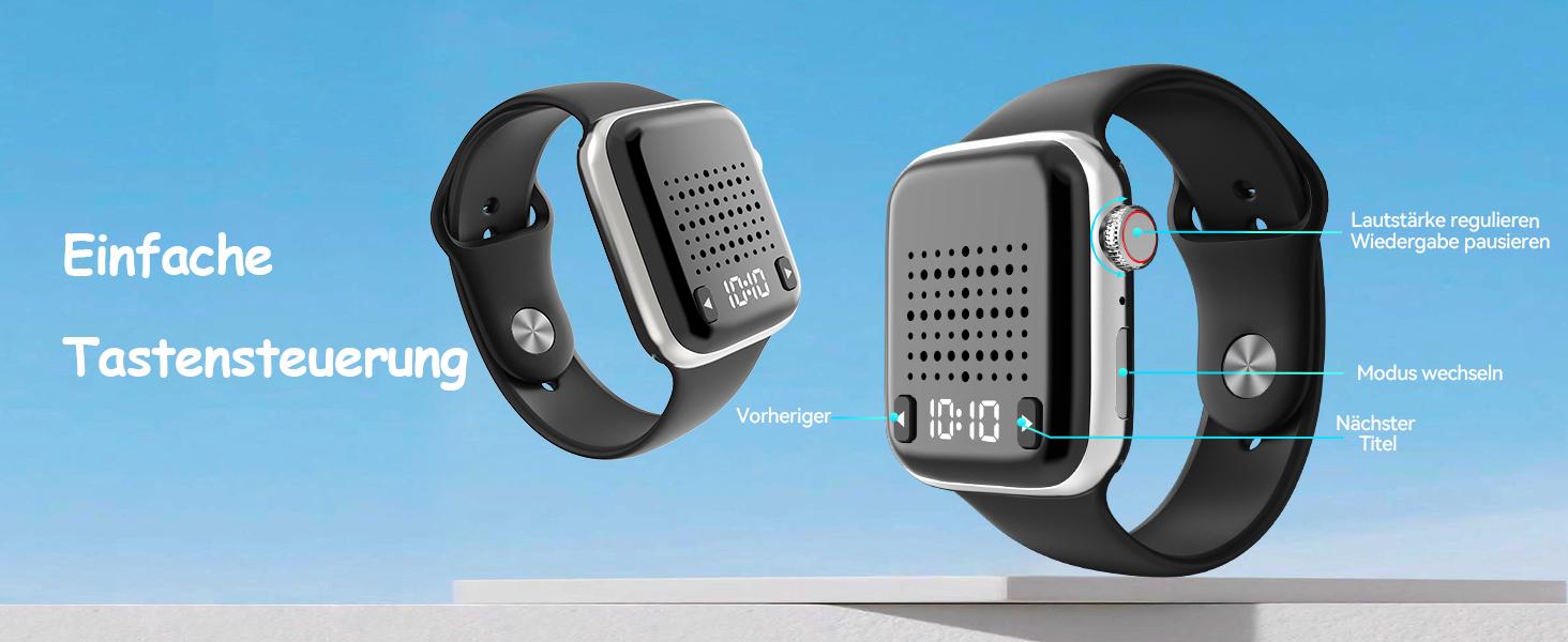 OHLPRO Wearable Bluetooth Speaker, Small, Portable Bracelet & Magnetic Clip-On Wireless Speaker Mini, Stereo HD Sound, Bluetooth 5.3 Hands-Free Function with Time Display, Ideal for Travel Sports