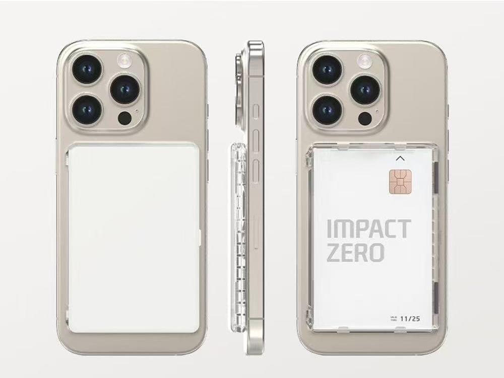 Open-style card holder for bus cards and bank cards, portable transparent PC magnetic card holder, magnetically attached to the phone