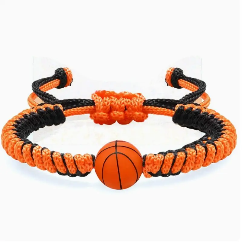 1PC Sports Theme Bracelets Set - Adjustable Hand-Knotted Nylon Cord, Durable Anti-Fray, Soccer/Basketball Design, Trendy Minimalist Wristbands, Perfect for Sports Players, Stylish Athletic Accessories, party decoration, Inspirational Bracelet