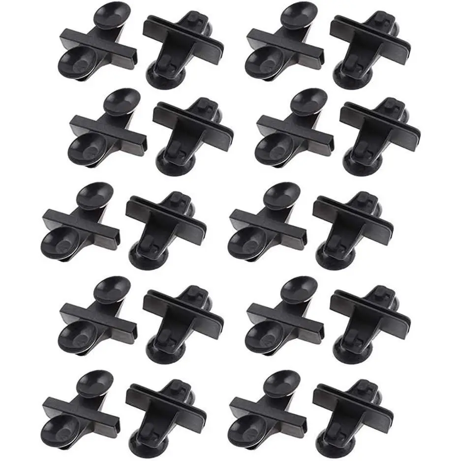 Fish Tank Divider Suction Cup Plastic Sheet Holder Black 20pcs