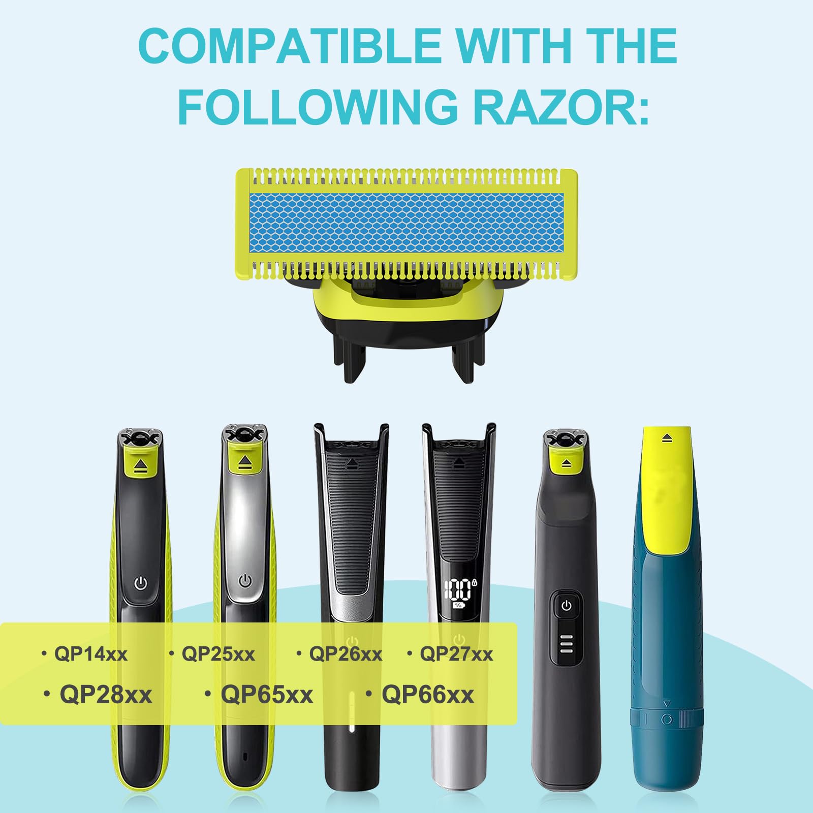 Electric Shaver Anti-friction Blade, T-shaped Replacement Blade for Norelco One Blade Handle and Trimmer, Trim, Edge & Shave, Barber Beard Shaver Kit Accessories, Barber Shaver Equipment, Shaving Products, Beard Hair Shaver, Rechargeable Shaver Kit