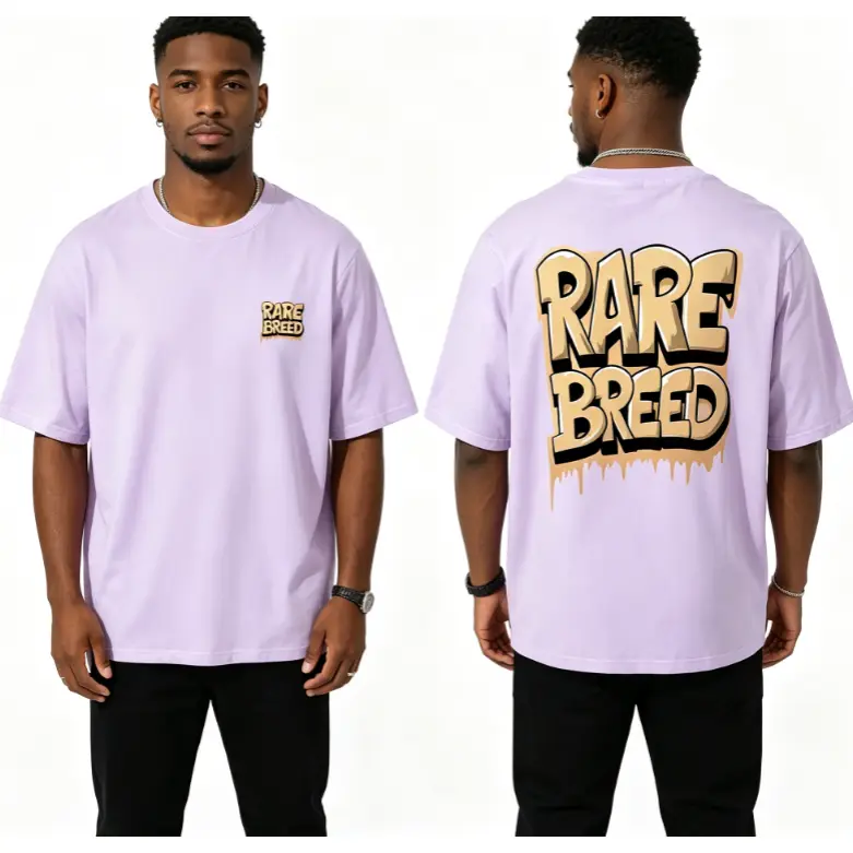Streetwear Graffiti Tee – "Rare Breed" Bold 3D Bubble Lettering with Dripping Effect, Front Small + Back Large Print, Urban Cotton Shirt, SummerVibes Perfect Gift For Sneakerheads, Best Hypebeast Outfit, Lavender Top