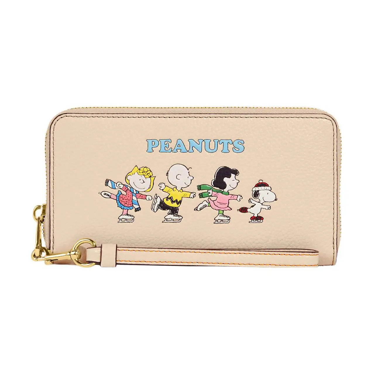 COACH x Peanuts Snoopy Zip-Around Card Wallet for Women – Refined Pebbled Leather in Ivory White