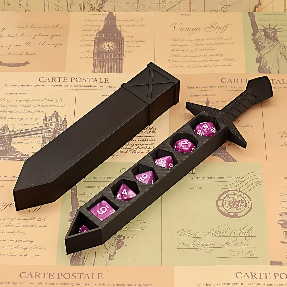 Unique Dice Sword Set in Various Colors, Perfect for Rpg and Collectors, Ideal for Classmates, Family Gatherings, Halloween, Christmas Gifts
