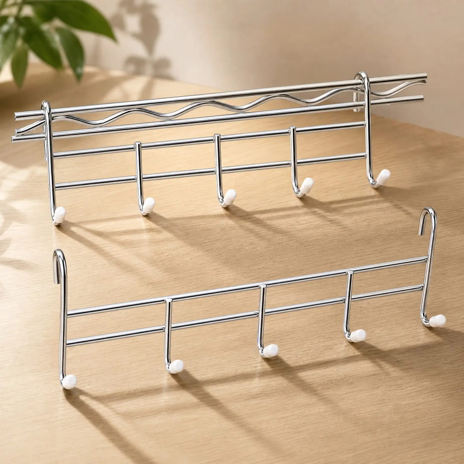 2 Pcs 5 Hook Attachment for Wire Shelving, Steel Rack, ChromeGift