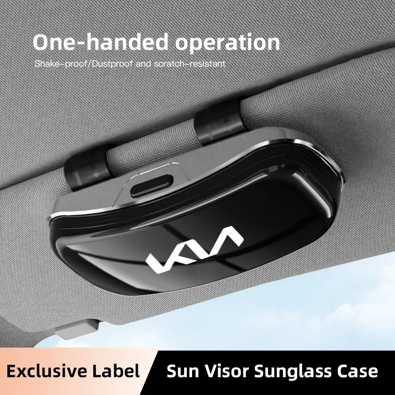 Car Sun Visor Glasses Case Glasses Holder Storage Box, Car Sunglasses Holder, for Driver and Passenger For KIA K9 Sportage Niro K5 Carnival EV6 EV9 K8 Stinger Forte Ceed Cerato Sorento RIO Picanto Soul