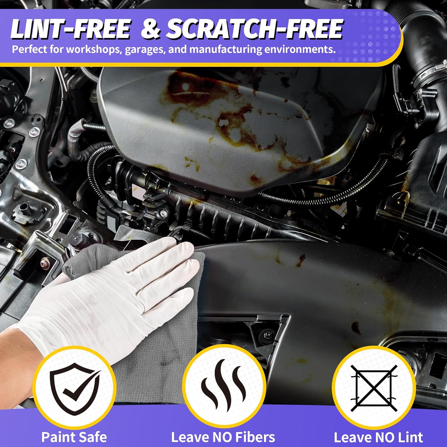 Microfiber Cleaning Cloth,150 Pack Grey Cleaning Rags, Bulk All-Purpose Lint-Free Shop Towels Wipes, Commercial Fiber Cleaning Towels Washcloth for Garage Housekeeping 11.5"*11.5" Microfiber Cleaning Cloth,150 Pack Grey Cleaning Rags, Bulk All-Purpose Lint-Free Shop Towels Wipes, Commercial Fiber Cleaning Towels Washcloth for Garage Housekeeping 11.5"*11.5"