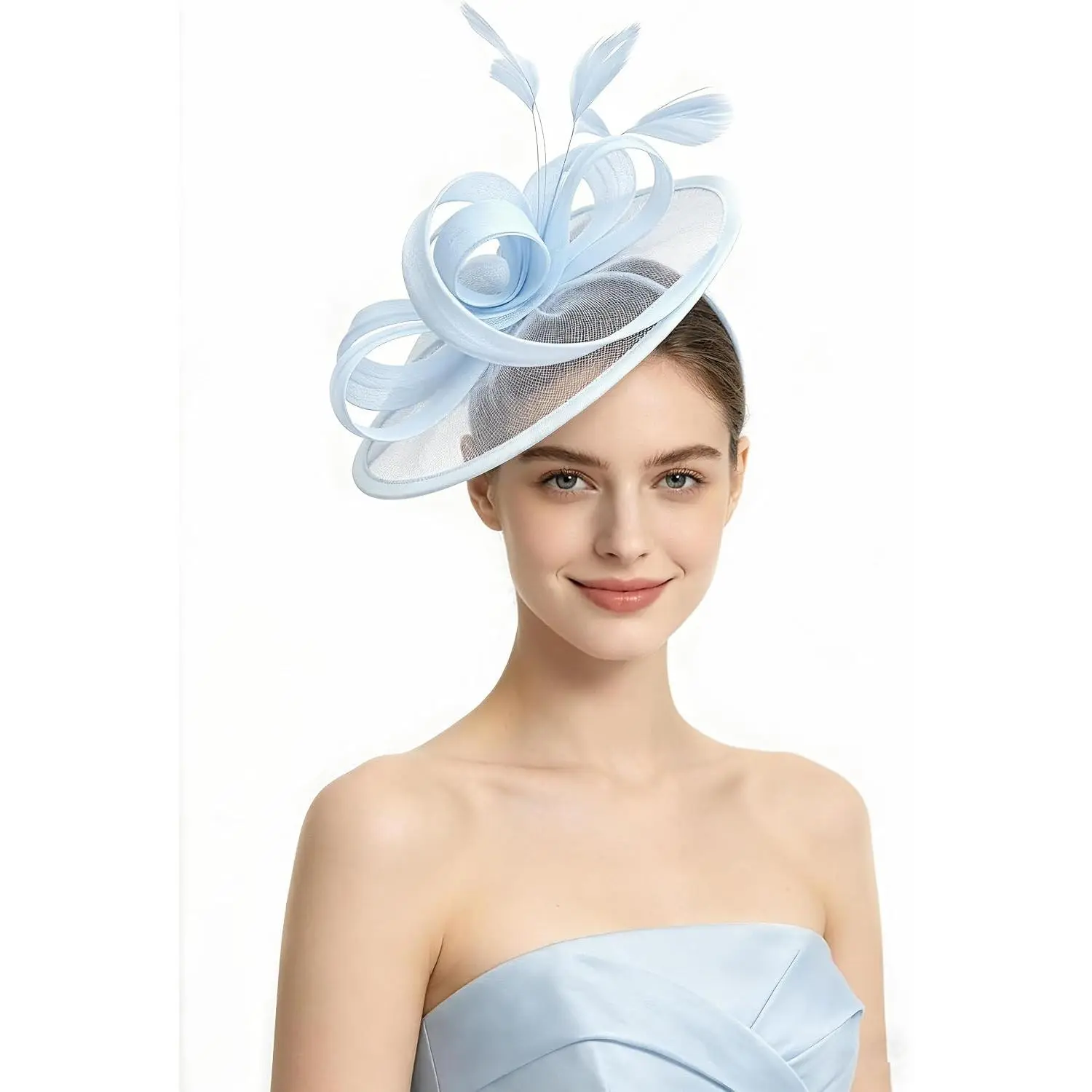 Fascinator for Women Hair Clip Hat Bowler  Flower Veil Wedding Party  Hat