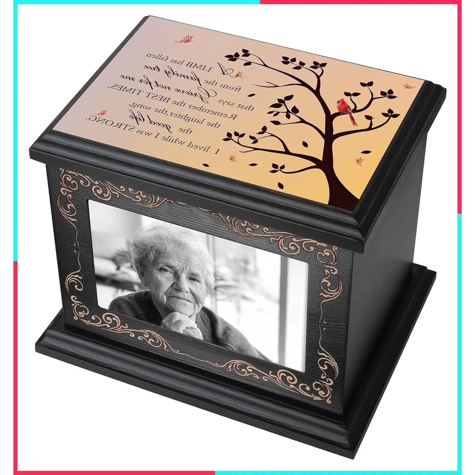 Adult Cremation Urns for Human Ashes, Up to 200 lbs, with Photo Frame