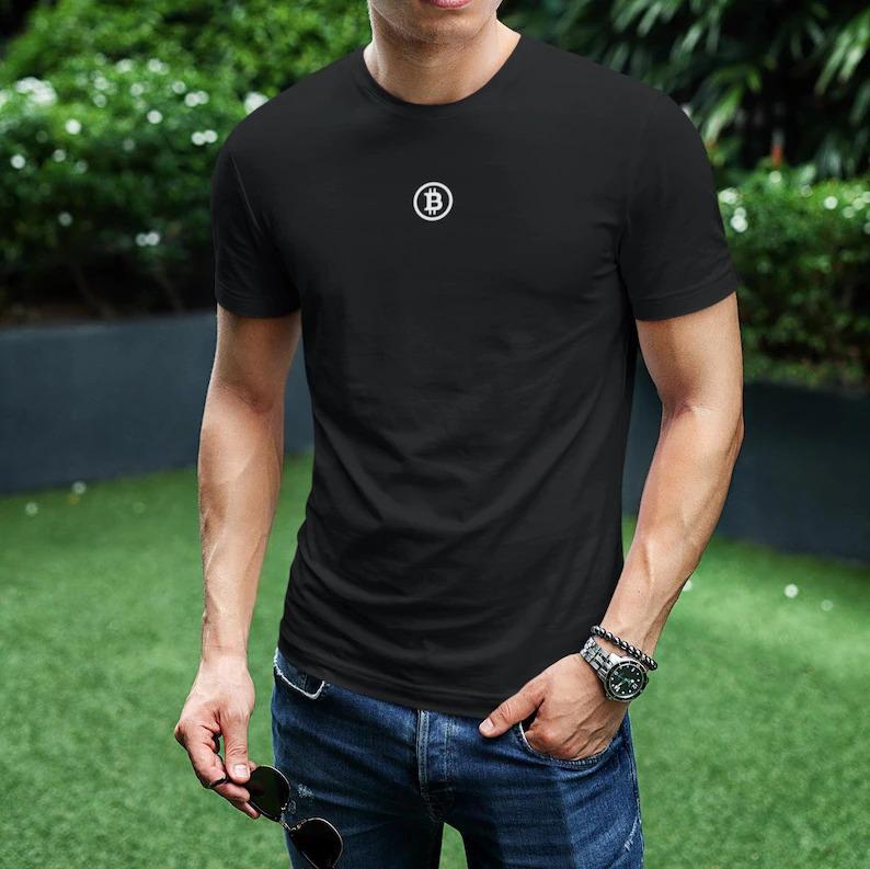 Bitcoin & Crypto Graphic Tee, Minimalist Digital Currency Design, Unisex, Comfortable, All‑Season Wear
