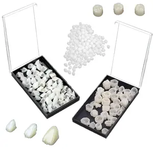 120 PCS Fake Tooth Cap Crown Veneers Kit, Front Anterior Teeth & Back Molar Posterior Teeth with Thermal Beads Filler, Temporary Artificial Teeth Caps, Professional Dental Prosthesis for Dental Teaching, Oral Care DIY & Beauty Decoration