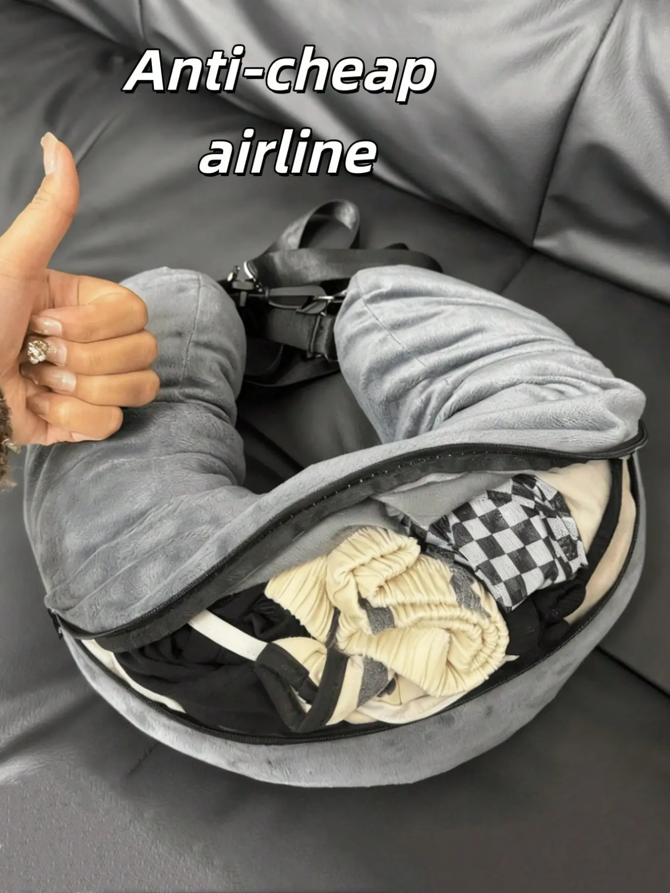 Unfilled Soft Plush U-Shaped Neck Pillow, Multicolor Portable Travel Pillow, Travel Neck Cushion, Foldable Storage, Travel Essential for Car Airplane