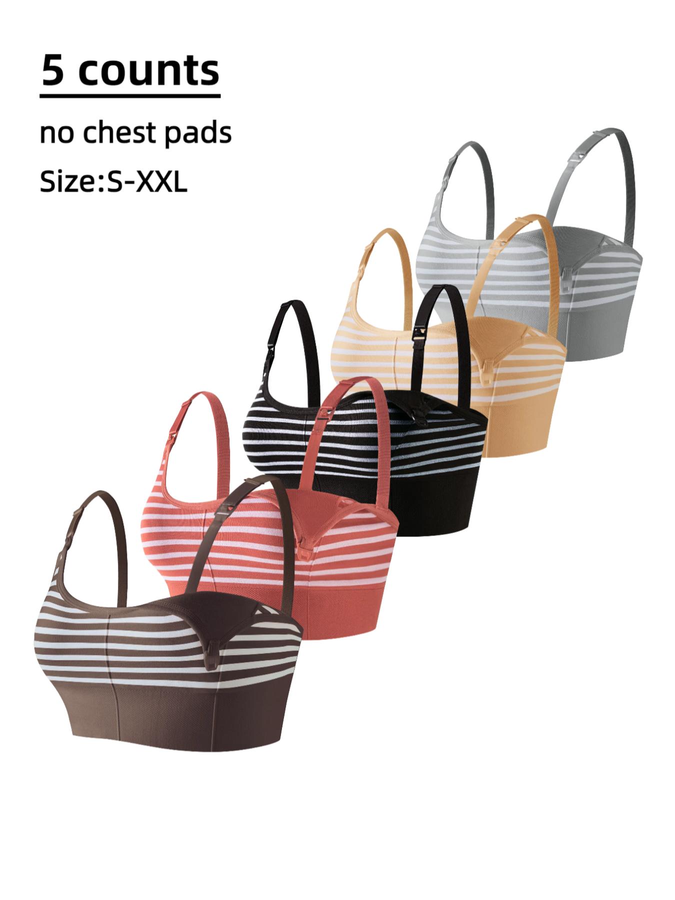 Striped Pattern Maternity Nursing Bra, Adjustable Strap Soft Support Nursing Bra, Maternity Underwear for All Seasons, Pregnancy Maternity Bra