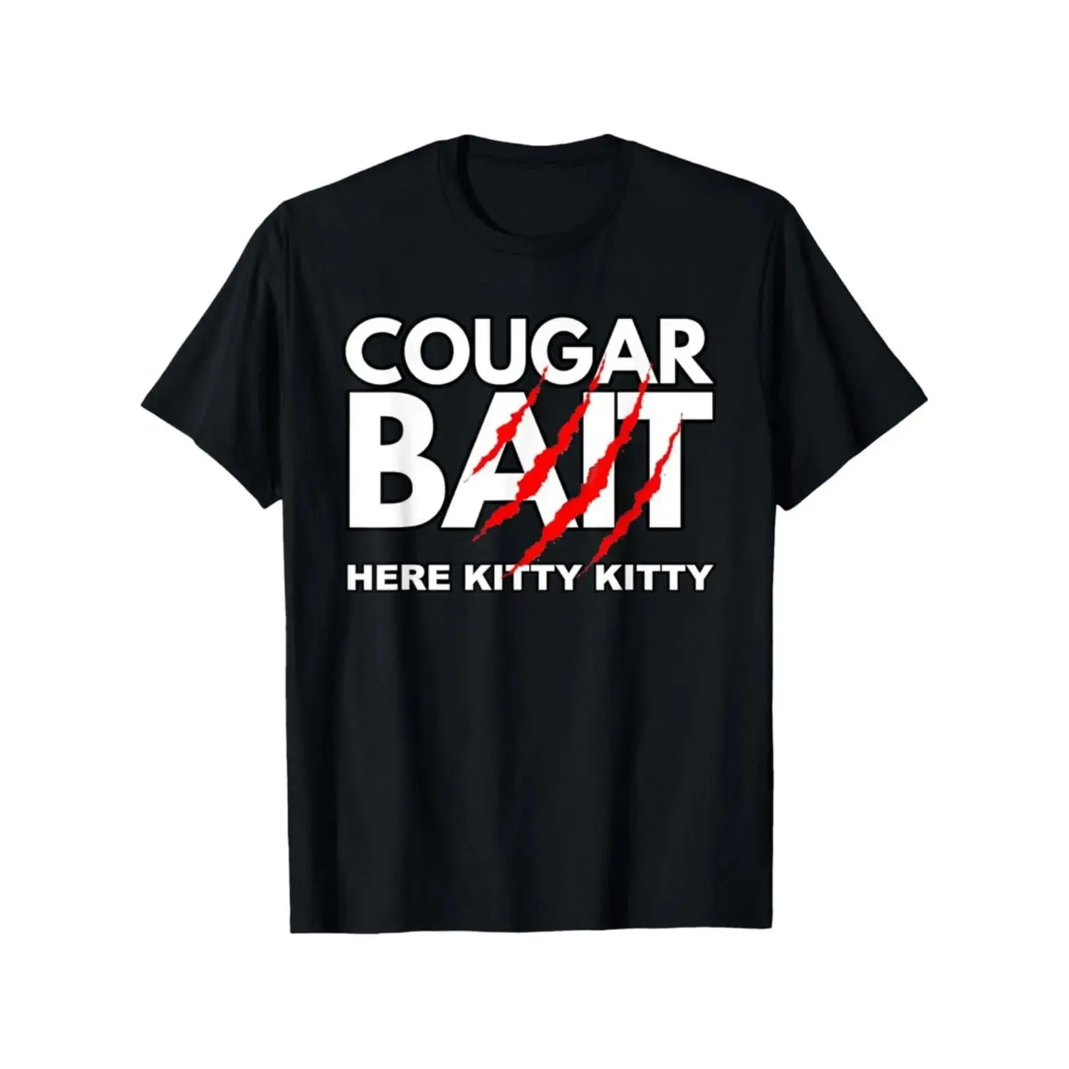 Menswear 100% Cotton Premium Cougar Bait Graphic Tee - Crew Neck, Shortsleeve Tshirt - Casual Streetwear, Golf Gift for Men (Men's Graphic Tees)