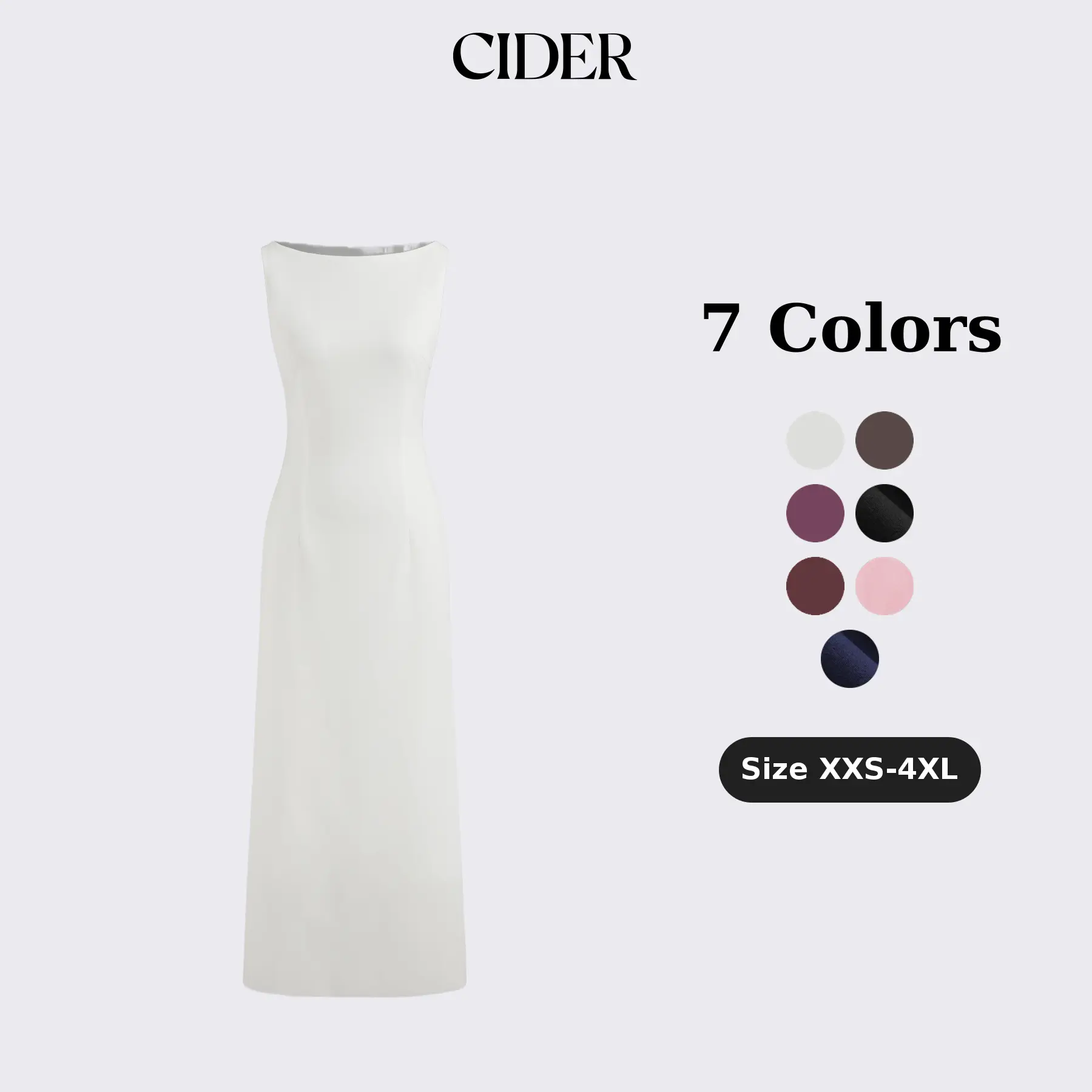 Cider Boat Neck Solid Maxi Dress SohoChic