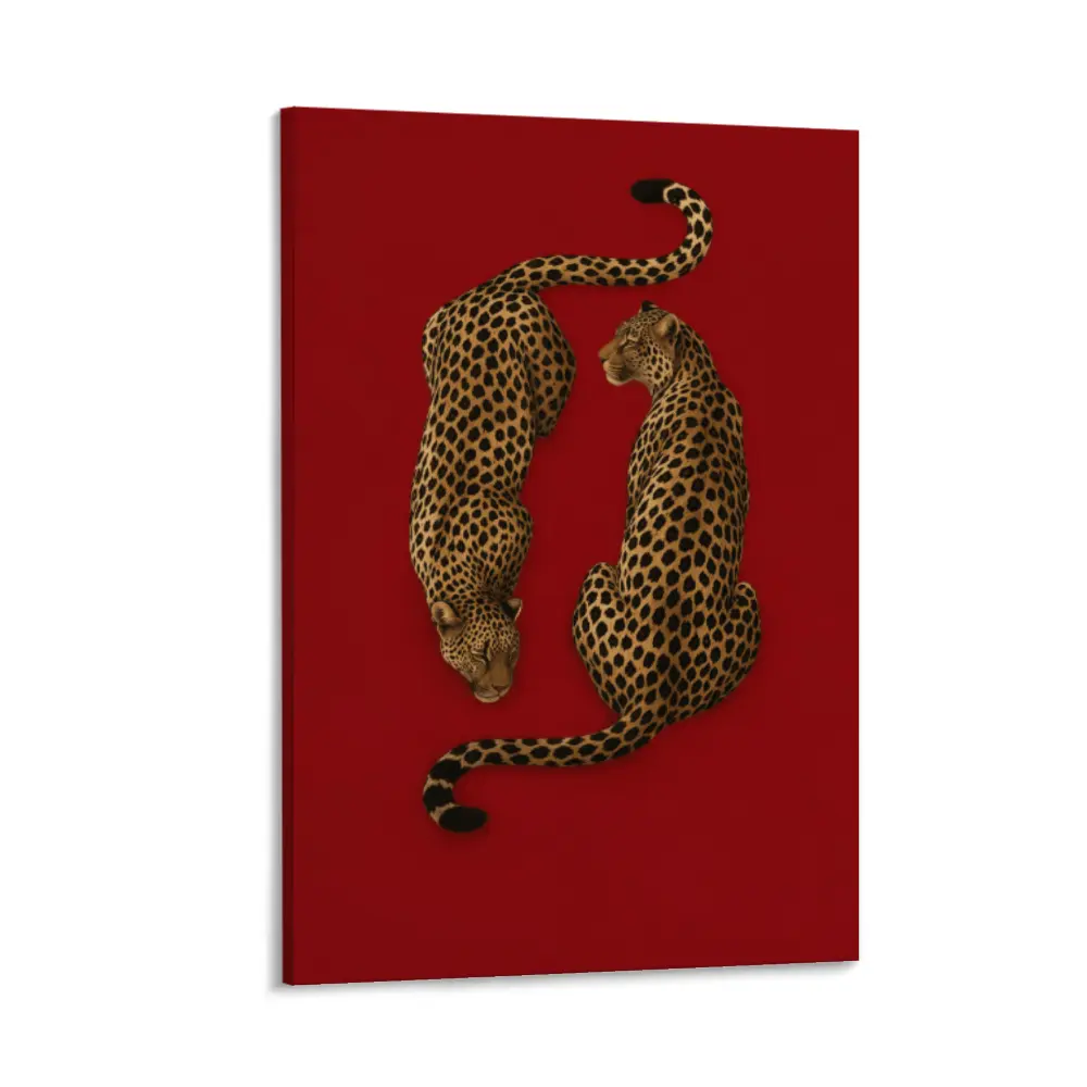 Leopard Wall Art Poster - Vintage Cheetah Print, Retro Y2K Aesthetic, Maximalist Animal Decor, Bold Dopamine-Inspired, Vintage Room Decor, Animal Print Wall Art, Aesthetic Home Decor, Trendy Wall Decor, Gallery Wall Art custom canvas