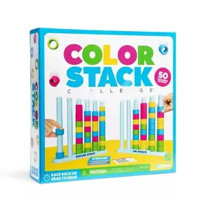 Color Stack Challenge, Color Matching Challenge Game, Fast Pattern Match Ring Stacking Puzzle Stack Games Block, 2-4 Players, Family Fun Game, Family Board Game for Kids & Adults, Birthday Christmas Party Gifts for Boy & Girl