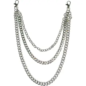 Trousers Chain, Pants Chain Belt Chain Wallet Chain Pocket Chain Hip Hop Punk Jeans Chain Key Chain Goth Accessories for Eboy Egirl Women Men (Silver)