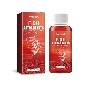 60ml Red Worm Fish Attractant Liquid, Fishing Bait Enhancer with Redworm Extract & Shrimp Powder, Powerful Scent Formula for Pouring into Water to Increase Biting Likelihood