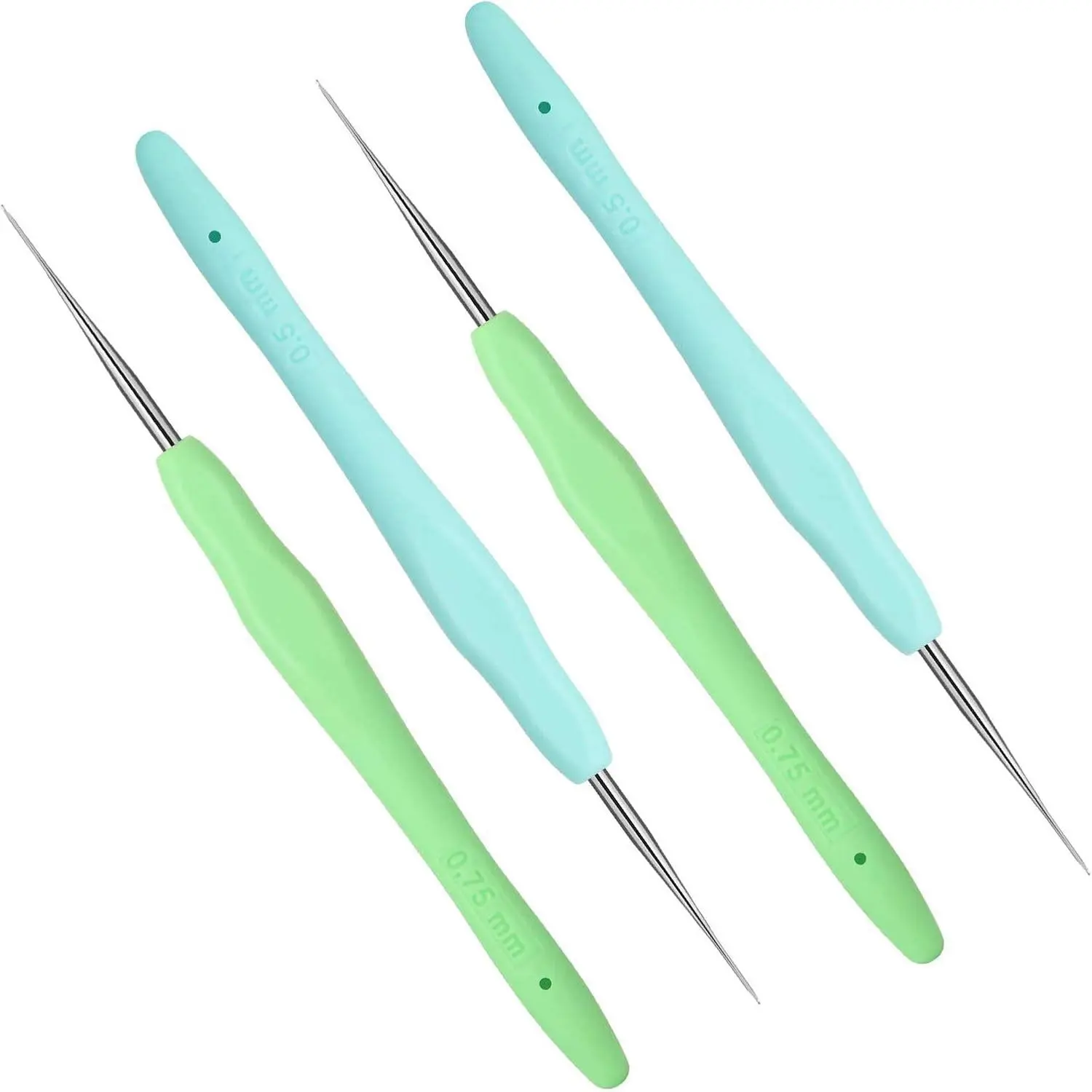 4 count Dreadlock Crochet Hooks for Hair 0.5 mm 0.75 mm Dreadlock Crochet  Tools for  Braid Hair Weaving Craft Accessories