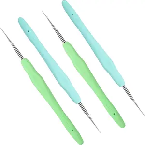 4 count Dreadlock Crochet Hooks for Hair 0.5 mm 0.75 mm Dreadlock Crochet  Tools for  Braid Hair Weaving Craft Accessories