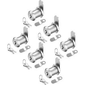 6 Pack 7/8" Keyed Alike RV Cam Locks with Keys, Zinc Alloy Replacement Locks for Cabinet Drawer Mailbox RV Storage Door