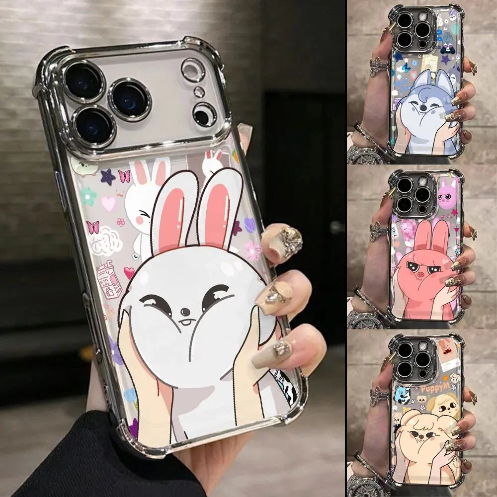 Cartoon K-Kids Strays Phone Case for iPhone 17 Promax 16 15 14 13 12 11 Pro Plus Air & Samsung Galaxy S26 S25 S24 S23 S22 EDGE Ultra Plus FE Anime lover Clear TPU Shockproof Protective Cover Gift For Birthday Thanksgiving Christmas