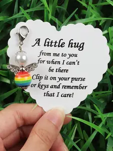 1pc Rainbow Angel Keychains for Back to School, Includes a Beautiful Greeting Card, Suitable as Gifts for Friends and Teachers, Gift For Her/Him