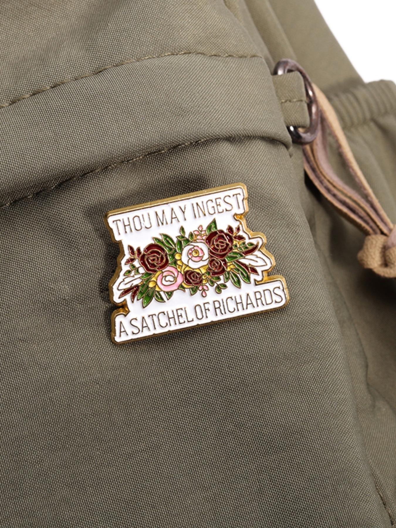 Vintage Letter & Floral Design Brooch, Hat Pins, Flower Brooch Pin, Bouquet Daisy Pin, Durable Metal Pins, Cute Clothes Badge for Women & Men, Enamel Pin Suitable for Backpacks, Jeans, Scarves, Hats Decoration