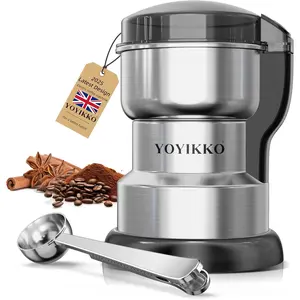 300W Electric Coffee Grinder Adjustable Grind for Espresso Drip Pour Coffee Spices and Other Foods Silvery 150