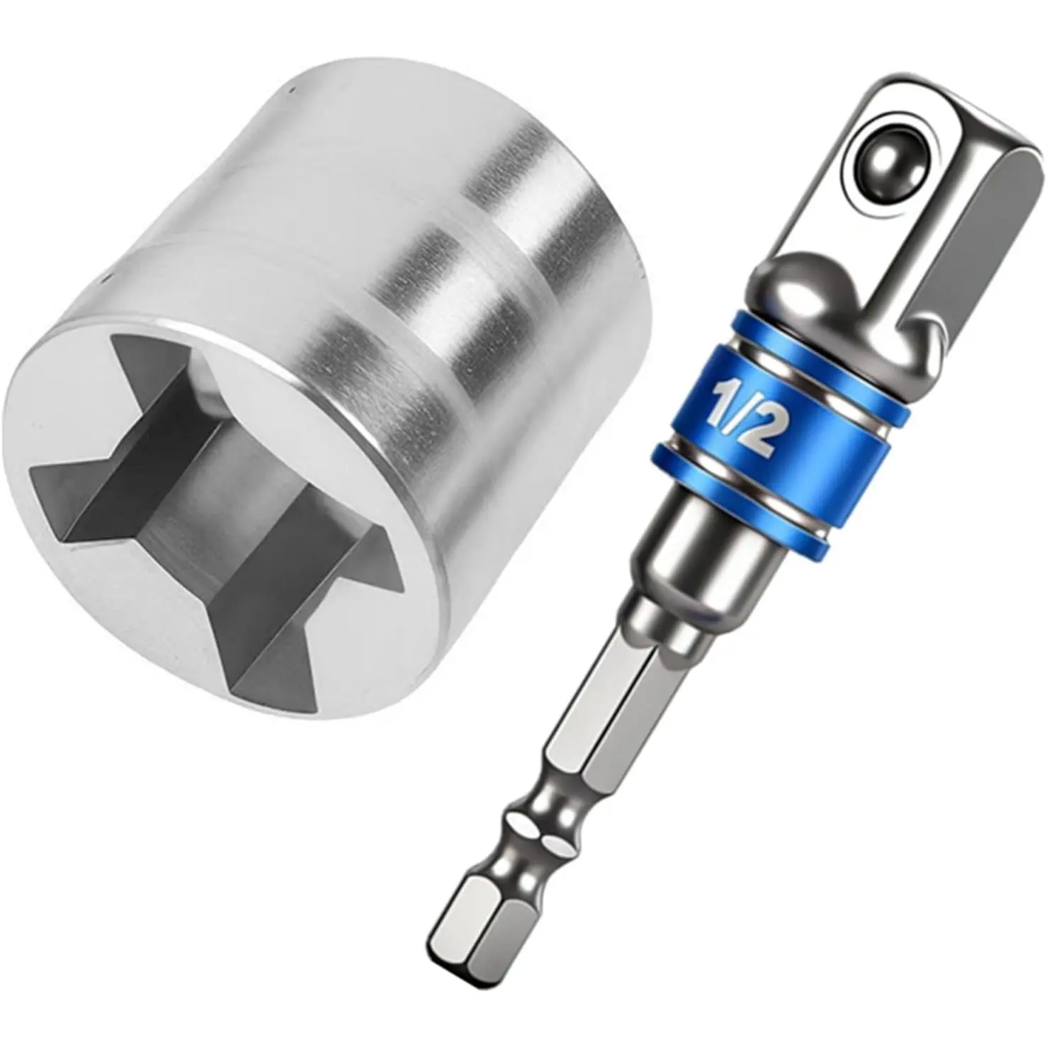 Heavy Duty Scissor Jack Adapter for Hand Drill - 1/2 Inch Drive Jack Socket Converter,  Automotive Tool for  Wrench, Ratchet & Electric Drill, Quick Lift ()