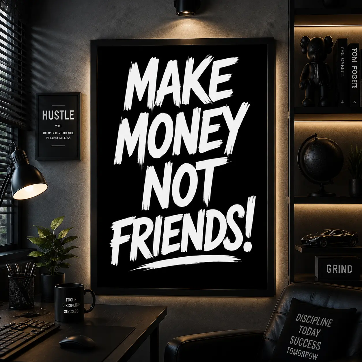 Make Money Motivation Wealthy Money Dollars Cash Luxury |   Wall Art Room Decor |   Print On Paper, Canvas Wall Art Print, Money Motivation Poster, Wealth Quote Decor, Office Wall Decor, Entrepreneur Gift