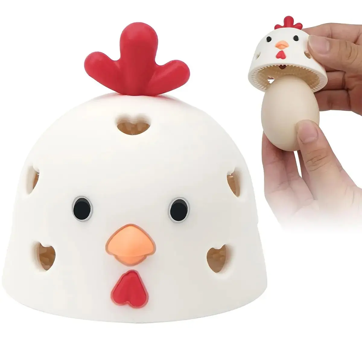 Flexible Silicone Cleaning Brush, Multi-Use Soft Scrubber for Farm Fresh Eggs, Fruits Vegetables, Non-Slip Handheld Kitchen & Chicken Coop Accessory Egg Cleaner for Fresh Eggs Egg Washer Egg Scrubber