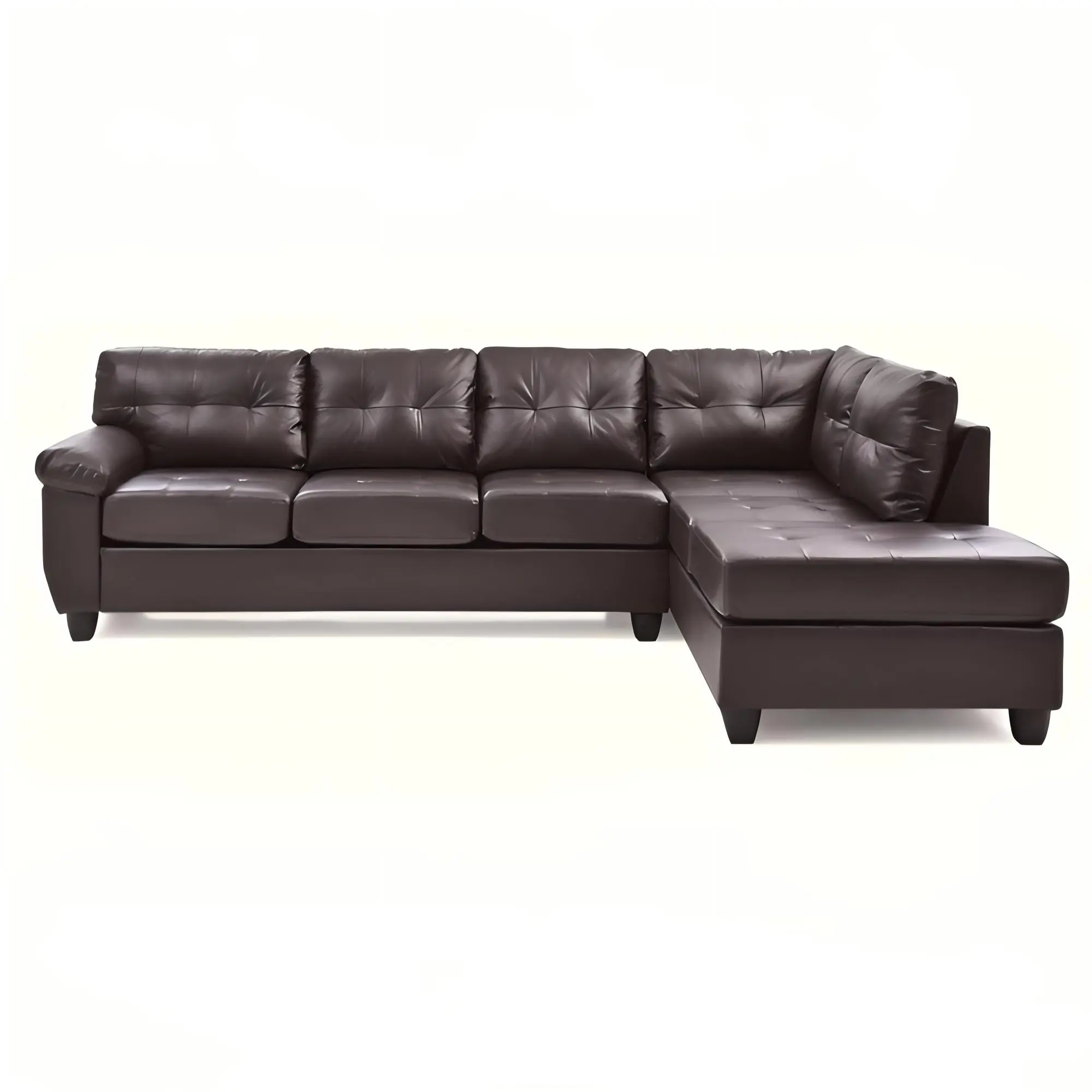 ARCH Sectional Sofa Couch for Living Room, Cappuccino Brown L-Shape Modular Sofa Set without Ottoman, Indoor Furniture, Modern Upholstered Convertible Sectional with Chaise, Family Room Seating, 1-Piece, Living Room Furniture for Apartment, Lounge