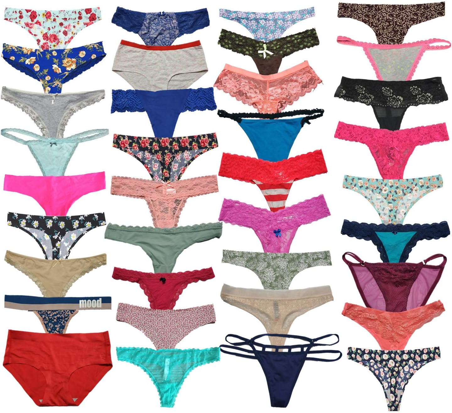 Variety Panties Thong Pack for Women Underwear Bikini Hipster G-String Tangas Assorted Multipack Thong