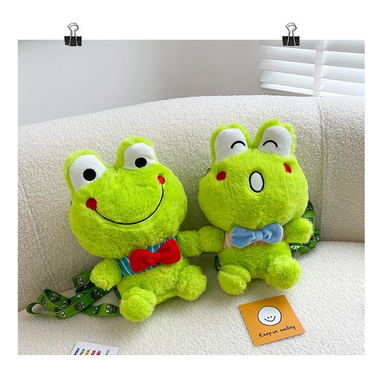 Y2K Korea Cute Cartoon Plush Frog Doll Backpack Anime Messenger Bags Personality Girls Shoulder Bag Kawaii Coin Purse Kids Gifts