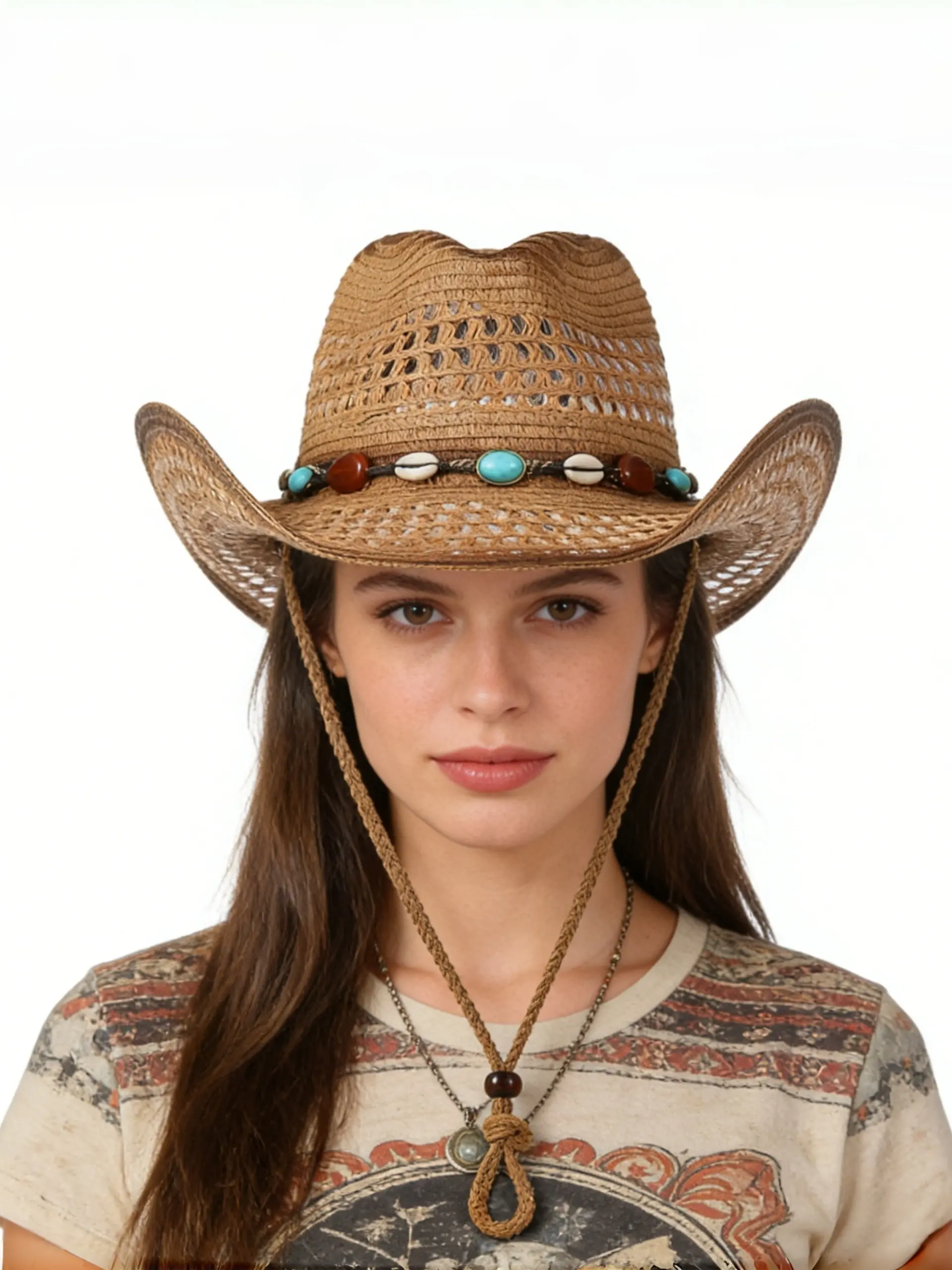 Women's Boho Style Straw Hat, Trendy Minimalist Sun Hat, Chic All-match Accessories for Summer Beach Vacation Activities