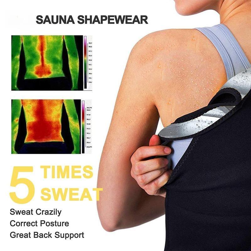 Women Sauna Shaper Vest Sweat Shapewear Tank Top Compression Vest Waist Trainer Corset Gym Fitness Workout Zipper Shirts