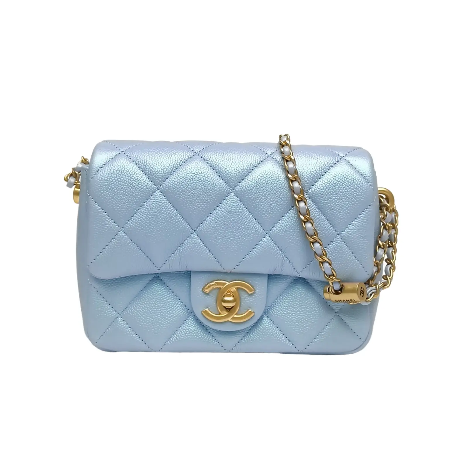 Pre-owned CHANEL CF flap bag, Square Bag, 17cm Blue CalfskinP226967615
