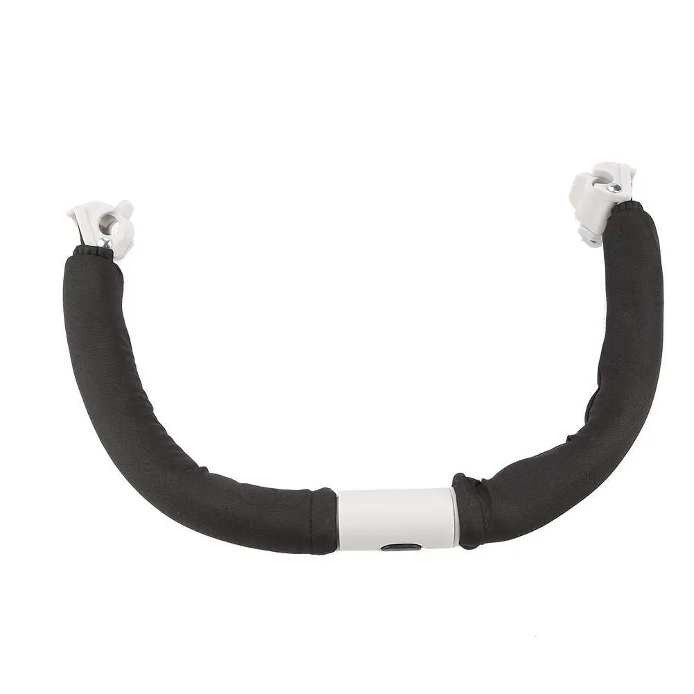 Adjustable Universal Baby Stroller Handle Bumper Bar, Black Steel Frame Armrest Suitable for Most Baby Strollers