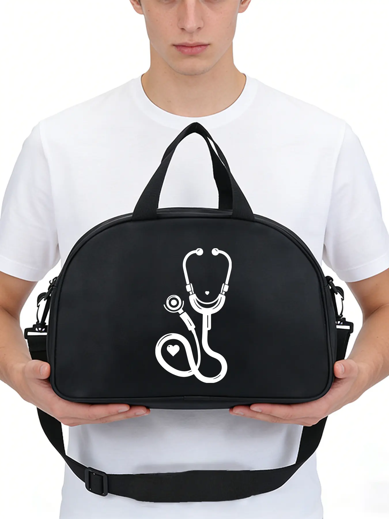 Nurse Stethoscope Pattern Multi-functional crossbody bag, shoulder bag for daily sports,yoga and dance bag, travel accessory, convertible crossbody and hand-held design, casual style, perfect gift.