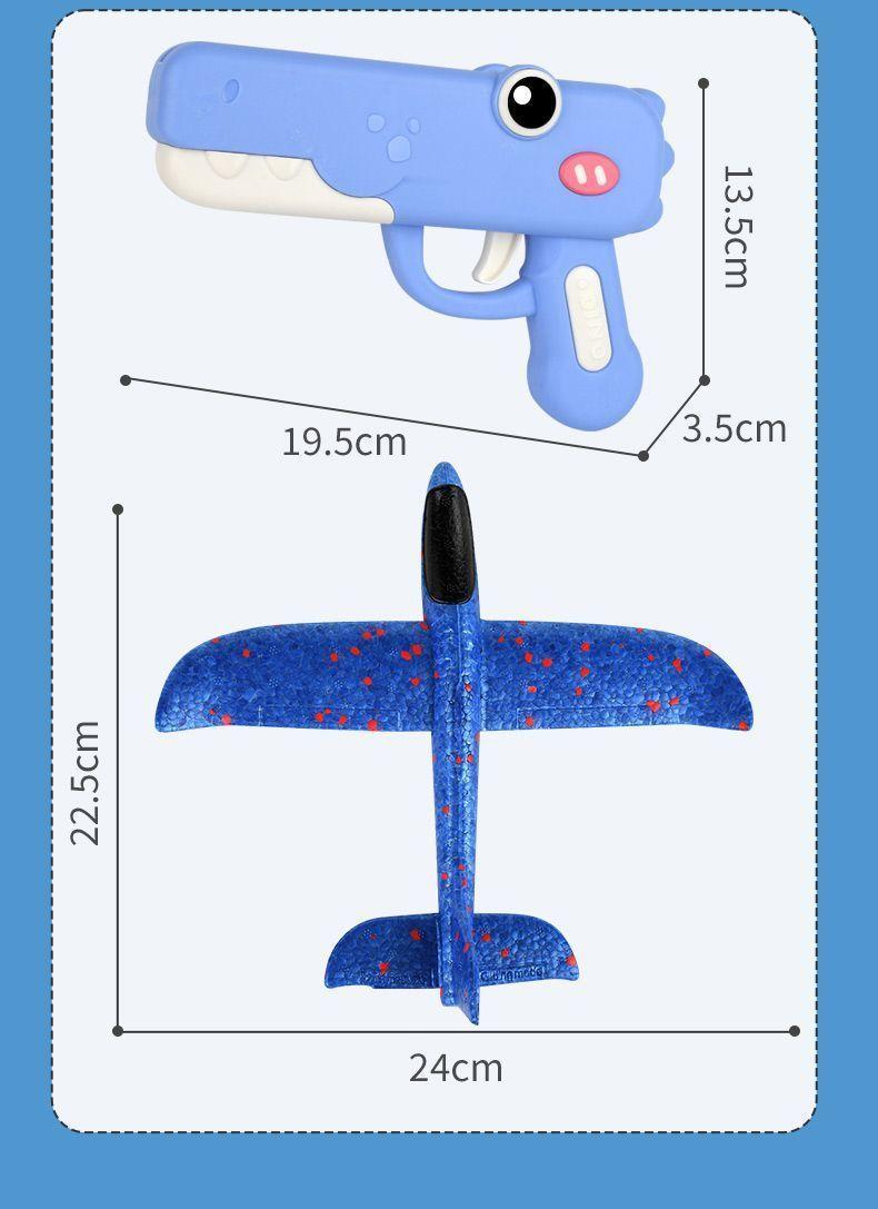 Children Handheld Launcher Foam Flying Plane Hand Throwing Taxi Plane Outdoor Sports Flying Saucer Boy Toy
