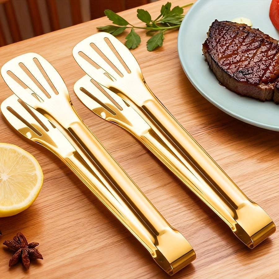 1/2pcs 7-Inch Stainless Steel Tongs | LDQ Buffet Clamps, Party and Grill Tongs, Dishwasher Safe, Suitable for Cooking Steak, Bread, Cake, Ideal for Home Kitchen and Hotel Restaurant