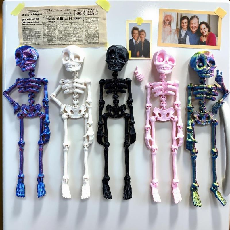 FuRise Magnetic Skeleton Action Figure – 3D Printed Art Toy, Movable Deformable Skeleton Figurine, Halloween Decor & Gift,Magnetic Skeleton Toy,FuRise 3D Printed Skeleton,Articulated Skeleton Action Figure