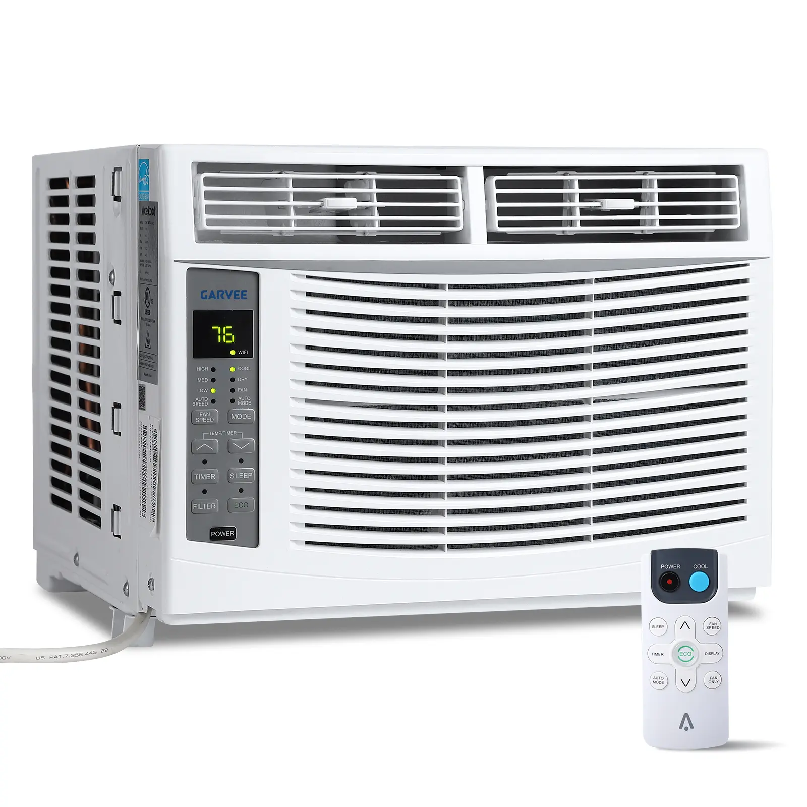 6000 BTU Window AC Unit, Window Air Conditioner Cools Rooms Up to 250 Sq.Ft., 6-in-1 Modes Air Conditioner Window Unit with Remote Control, No WIFI