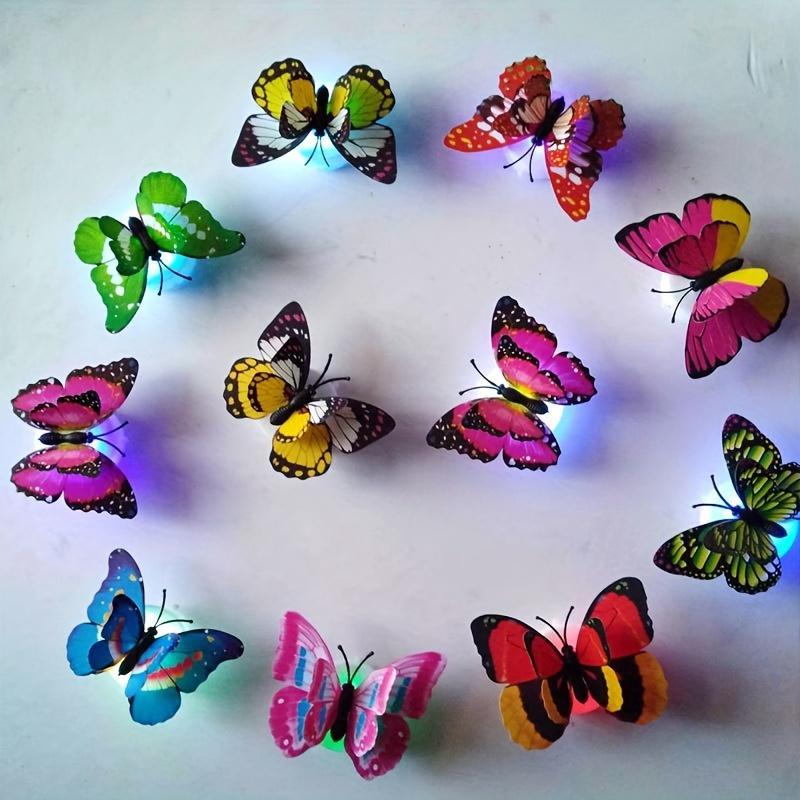 Random Color 3D Butterfly Lamp, 5/10/20 Counts Cute Simulation Butterfly, Romantic Wall Decoration For Home Room Layout Table Wall Decor for christmas gift