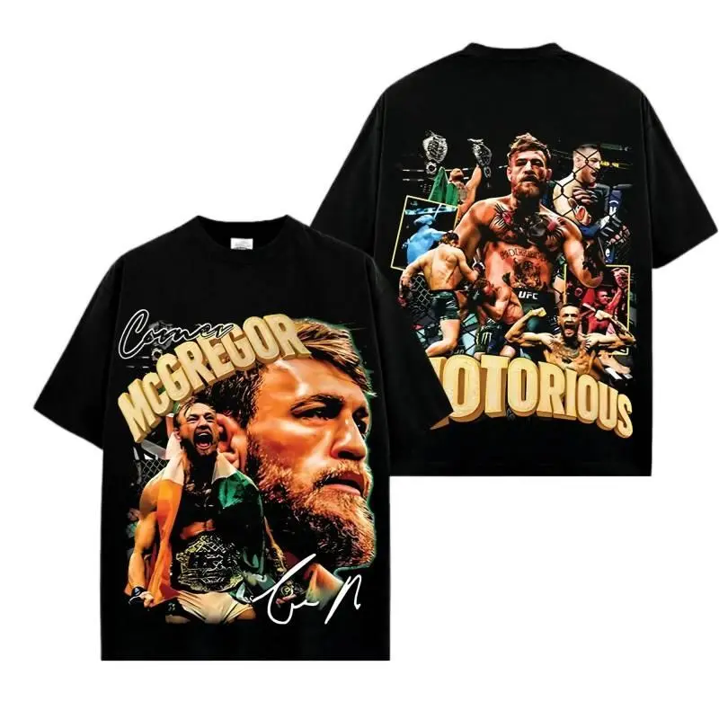 [🥊Sale Up To 50%]UFC Conor McGregor Retro Washed Cotton Graphic Tee – Irish Legend Fighter Vintage T-Shirt, Oversized UFC Streetwear Shirt, Combat Sports Fan Merch, MMA Fighter Gift, Unisex Casual Fashion Top, Fight Night Apparel