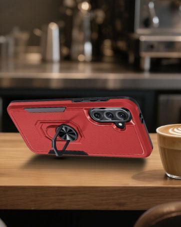 Janmitta Compatible with Motorola Moto G 2025 Case with Screen Protector,Heavy Duty Shockproof Full Body Protective Cover Built in Rotatable Metal Ring Holder Kickstand,Navy Blue