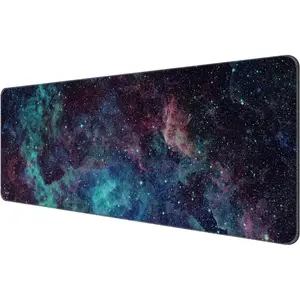 Thin Extended Gaming  Pad (31.5 * 11.8 * 0.08 inch) with Stitched Edges Large , Long XXL Keyboard and  pad Desk Mat for Gaming Office &  - Galaxy Space